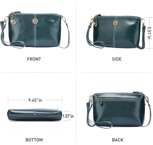 Vista 2 de BISON DENIM Cartera de cuero con diseño de girasol para mujer
