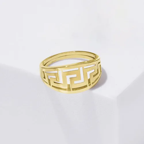 Vista 4 de Ross-Simons Italian 14kt Yellow Gold Greek Key Ring