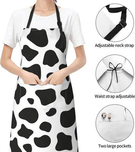 Vista 3 de Perinsto Waterproof Apron With 2 Pockets Kitchen Chef Aprons Bibs For Cooking Baking Painting Gardening Grooming