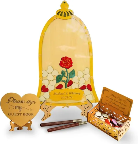Vista 14 de Alternativa personalizada para libro de invitados de quinceañera, marco de madera rosa rubor, recuerdo de inscripción, princesa dulce 15 Mis