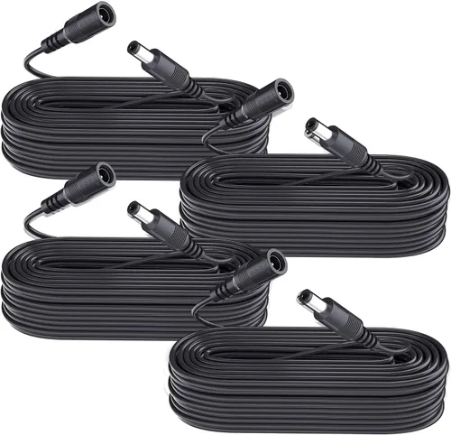 Vista 16 de Paquete de 4 cables de extensión de alimentación CC de 3 pies 1 M, cable de extensión de cobre puro de 12 V, cable de extensión de 0.217 in x 0.083
