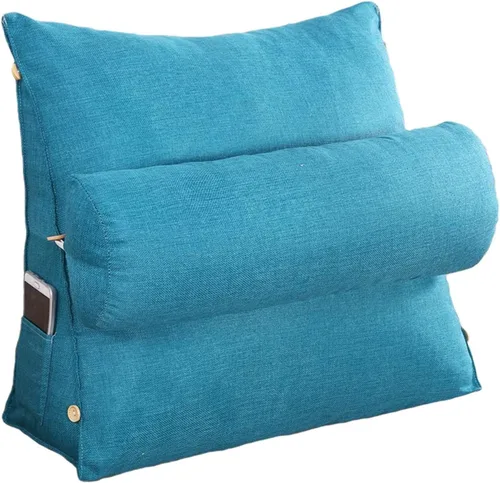 Vista 11 de Almohada de cuña para dormir después de una cirugía, almohada de lectura con soporte ajustable para el cuello para cama, sofá, cojín de espalda