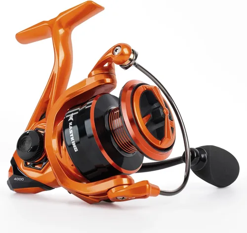 Vista 9 de KastKing Carrete de pesca giratorio Lethal Blaze, arrastre máximo de 17.6 libras, relación de engranaje 5.2:1, carrete giratorio ultra suave de agua