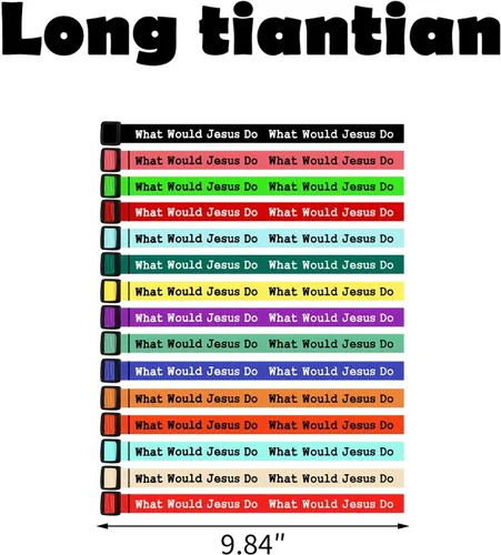 Vista 14 de Long tiantian WWJD - Pulsera con texto en inglés «What Would Jesus Do», pulseras WWJD para mujeres, pulseras W.W.J.D para hombres, joyería