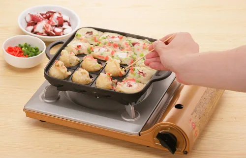 Vista 4 de Iwatani Takoyaki - Sartén para parrilla, mediano, color negro