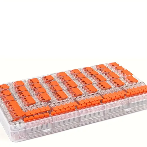 Vista 8 de Conectores de cable de palanca, paquete surtido de 75 conectores de cable, kit de conectores de empalme compacto para cables eléctricos, cables