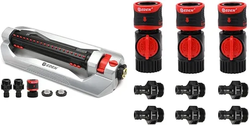 Vista 9 de Eden Rociador oscilante resistente y boquilla de control de pulgar de 7 patrones con juegos de inicio de conexión rápida