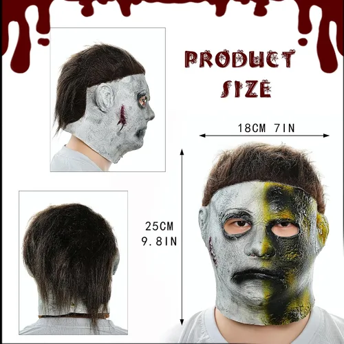 Vista 2 de YU FENG Máscara de disfraz para Halloween, mascarada, cosplay, fiesta divertida