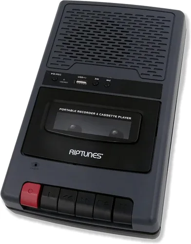 Vista 2 de Riptunes Reproductor de grabadora de casete portátil, convertidor digital de audio de cinta a USB, grabadora de cinta retro con reproductor USB