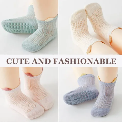 Vista 6 de Nuevos calcetines de malla de verano para bebés, niños y niñas pequeñas, calcetines para recién nacidos, accesorios esenciales para bebés