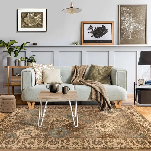 Vista 7 de BNM - Alfombra de pasillo para interiores, perfecta para sala de estar, entrada, sótano, dormitorio, cocina, oficina, cubierta de suelo oriental