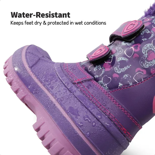 Vista 3 de DREAM PAIRS Botas de nieve de invierno para niños y niñas, hasta la pantorrilla
