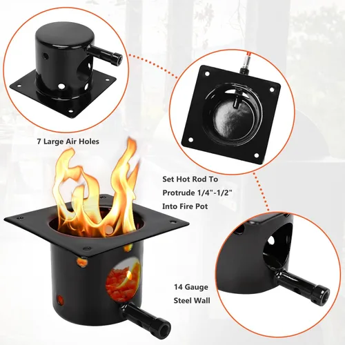 Vista 4 de Kit de repuesto de olla de combustión mejorada y encendedor de varilla caliente para parrillas de pellets Traeger, Pit Boss y Camp Chef, olla