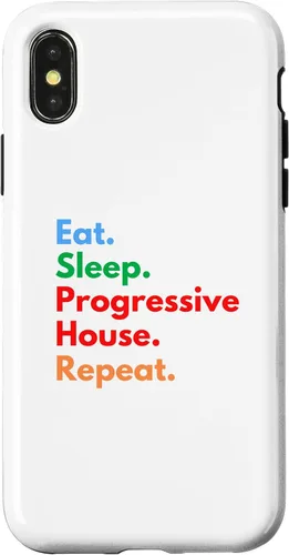 Vista 4 de iPhone 15 Eat Sleep Progressive House Repeat for House Music Lovers Case
