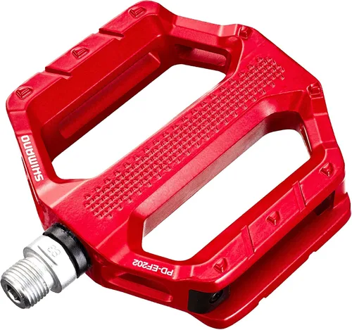 Vista 2 de SHIMANO Pedales PD-EF202 Pedales planos MTB, rojo, 9/16 pulgadas, EPDEF202R