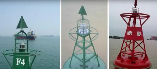 Vista 5 de Luz de advertencia de muelle solar - Iluminación solar impermeable para muelle - LED verde constante encendido o intermitente iluminación de 360