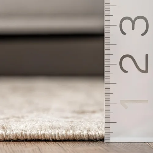 Vista 2 de nuLOOM Freja Faded - Alfombra floral redonda, 5 pies, color beige