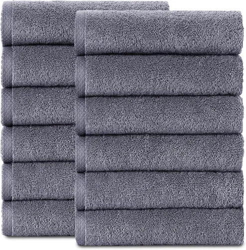 Vista 19 de Toallas turcas clásicas prémium juego de toallas suaves – Incluye toallas de baño de gran tamaño, toallas de baño, toallas de mano, toallas de baño
