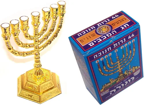Vista 8 de Holy Land Market Candelabros Judíos Menorah - 7 Ramas - 12 Tribus de Israel Menorah (Cobre, 6.5 Pulgadas)