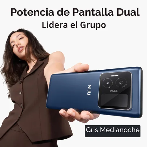 Vista 7 de NUU B40 5G, teléfono celular, desbloqueado, doble SIM, pantalla AMOLED dual, 120Hz, cámara de 64 MP, 8GB+256GB, Android 15, versión estadounidense