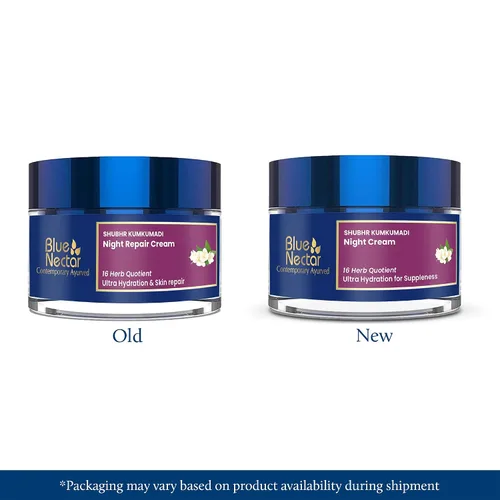Vista 2 de Blue Nectar Kumkumadi Crema hidratante facial de noche para mujeres con almendras naturales y azafrán Crema facial hidratante para la noche