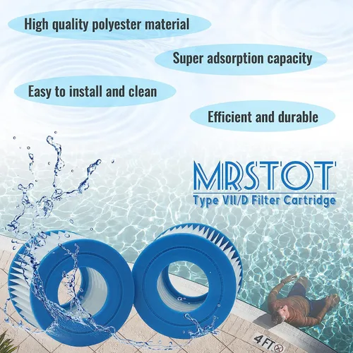 Vista 3 de Cartucho de repuesto tipo D para filtros de piscina de olas de verano, cartucho de filtro tipo D/VII para 58385E, para cartuchos de filtro de verano