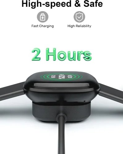 Vista 4 de Compatible con Fitbit Sense y Versa 3 Charger Cable de carga de repuesto para Sense 2, Versa 4 Smartwatch de 3.3 pies, cable inalámbrico magnético