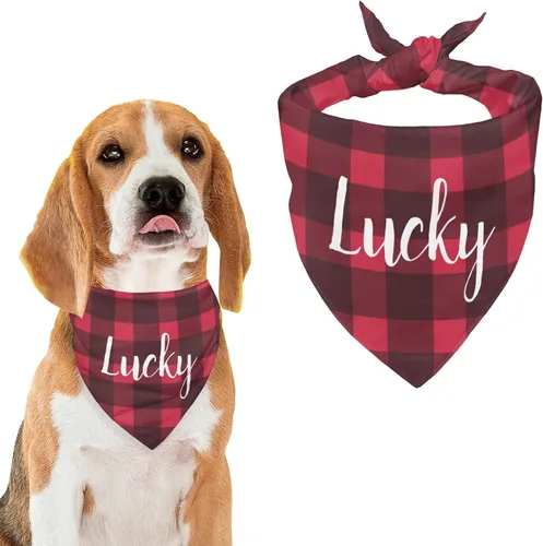 Vista 37 de Bandana personalizada para perro con nombre de poliéster, bandana personalizada para perro, triángulo, bufanda personalizada para mascotas
