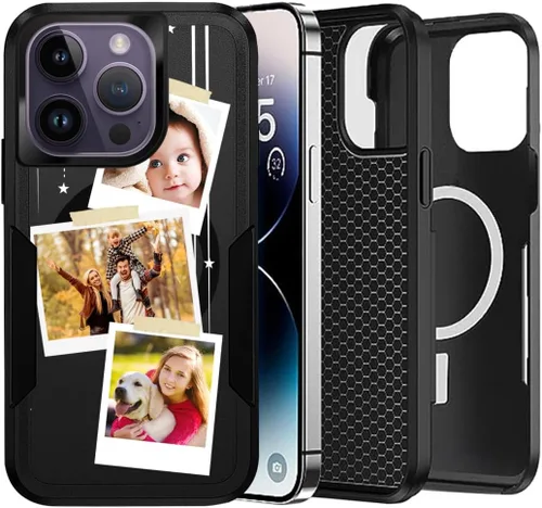 Vista 8 de Funda magnética personalizada para iPhone 17 Air 16 15 14 Pro Max Plus 13 12 11, personaliza el nombre del texto de la foto y imagen, imanes fuertes