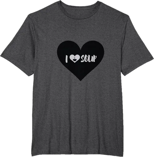 Vista 55 de I Love Soup - Camiseta de regalo con forma de corazón, Blanco, S Asfalto