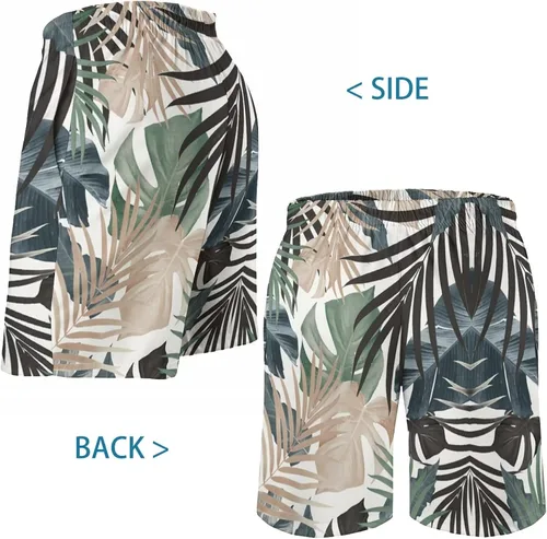 Vista 2 de Traje de baño para hombre estilo hawaiano, con forro de malla, tipo short para playa, con bolsillos