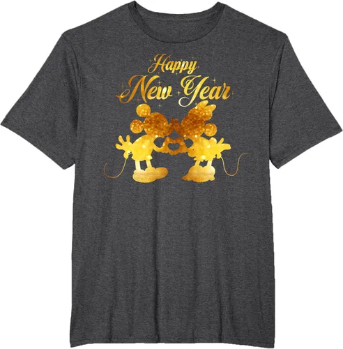 Vista 14 de Disney Camiseta de Año Nuevo Mickey & Minnie Happy New Year Silhouette, Negro