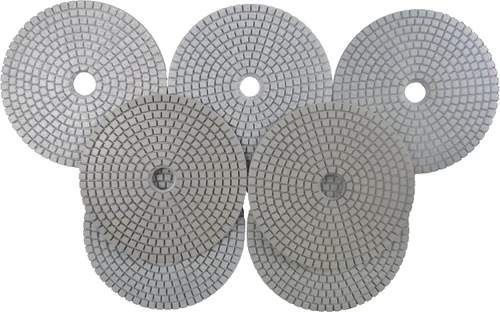Vista 2 de Almohadillas de pulido de diamante húmedo de 7 pasos de 5 pulgadas para piedra y hormigón de mármol granito 7 piezas Set