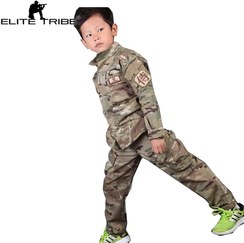 Vista 3 de Emersongear AOJQ - Uniforme de combate para niños de 6 a 14 años BDU militar táctico multicámara