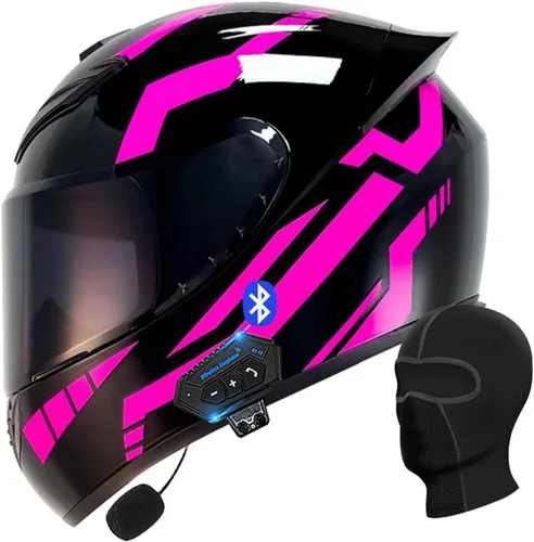 Vista 21 de Casco de motocicleta con Bluetooth, casco con Bluetooth integrado, casco integral plegable con Bluetooth, aprobado por DOT/ECE, con múltiples
