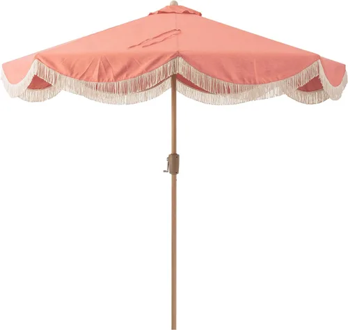 Vista 11 de Tempera Sombrillas de mesa festoneadas de 9 pies con inclinación automática para patio, con toldo resistente a la decoloración, 8 barras