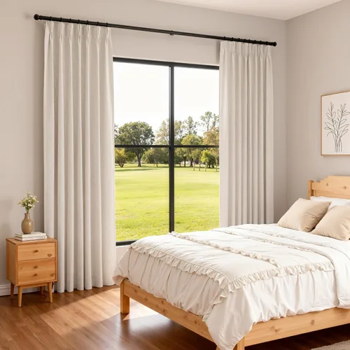 Vista 9 de MYSKY HOME Cortinas opacas plisadas de lino de 84 pulgadas de largo, 100% oscurecimiento de la habitación para sala de estar o dormitorio