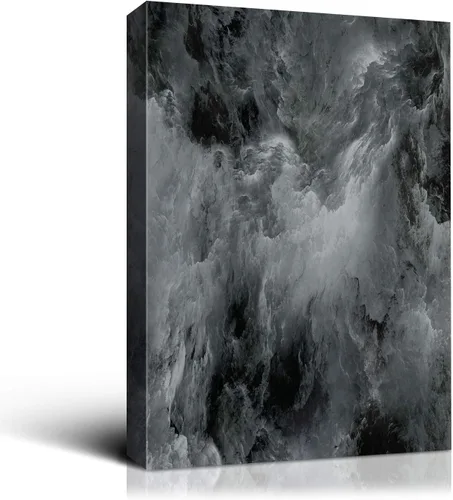 Vista 29 de Denzoer - Lienzo decorativo para pared, pintura abstracta, decoración de pared, pintura contemporánea con envoltura de galería, ilustraciones