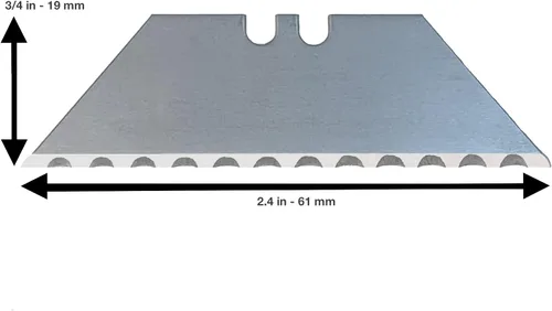 Vista 2 de Cuchillas dentadas para cuchillo utilitario – Paquete de diez maquinillas de afeitar de sierra SK5 de alta resistencia para reemplazo de cortador