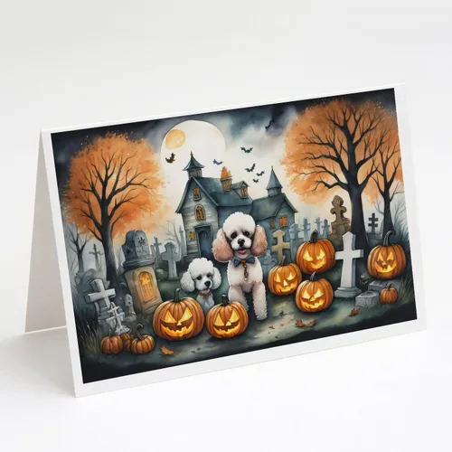 Vista 25 de Caroline's Treasures DAC2042GCA7P Golden Retriever - Tarjetas de felicitación y sobres de Halloween espeluznantes, paquete de 8 tarjetas en blanco