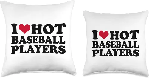 Vista 3 de I Love Hot Baseball Players Cojín de jugador de béisbol, 16 x 16, multicolor