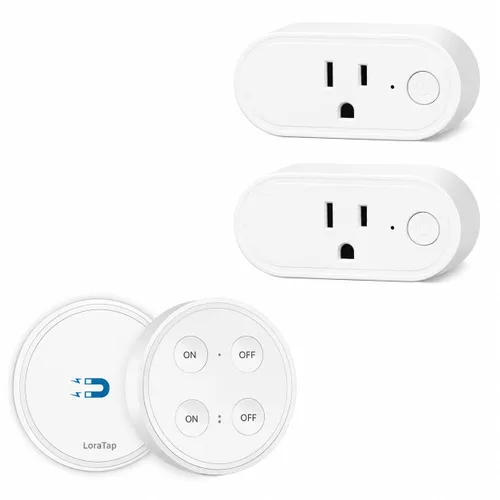 Vista 14 de LoraTap Mini adaptador de enchufe de salida de control remoto, interruptor de luz inalámbrico de rango de 656 pies para electrodomésticos,