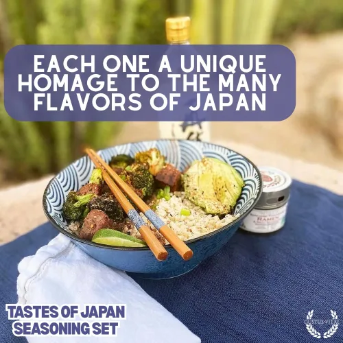 Vista 2 de Juego de regalo gourmet Japanese Seasonings – Tastes of Japan – Mezcla de especias artesanales – Paquete de seis – Sin OMG, totalmente natural, lote