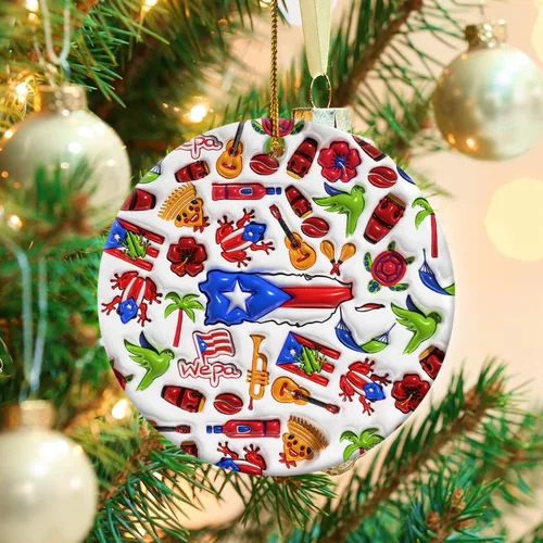 Vista 21 de Lotacy Bandera argentina argentina de Navidad de cerámica 2D impresa adorno con símbolos, decoración del hogar argentina regalos para hombres
