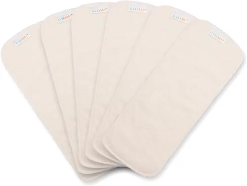 Vista 14 de Alvababy - 12 unidades de insertos para pañales de tela - Insertos súper suaves de 4 capas para pañales y fundas