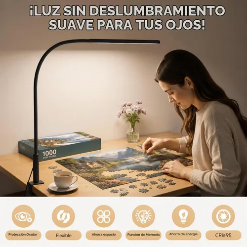 Vista 3 de Luz LED de rompecabezas de 18 W con abrazadera, lámpara