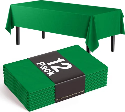 Vista 32 de Exquisite Mantel rectangular negro de 54 x 108 pulgadas, paquete de 48
