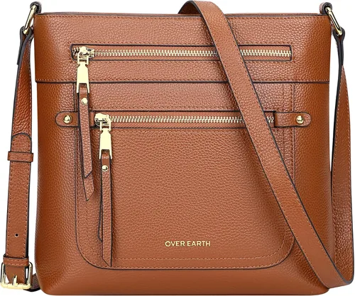 Vista 10 de Over Earth Crossbody Bags for Women Leather Purses for Ladies with Multiple Pockets