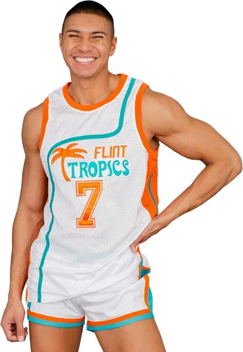 Vista 2 de Flint Tropics - Pantalones cortos de baloncesto blancos para adultos