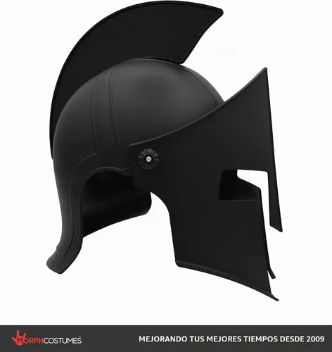 Vista 2 de Nicky Bigs Novelties Morph Medieval Knight Greek Spartan Roman Helmet Costume Gold Gladiator Warrior Folding Face Mask